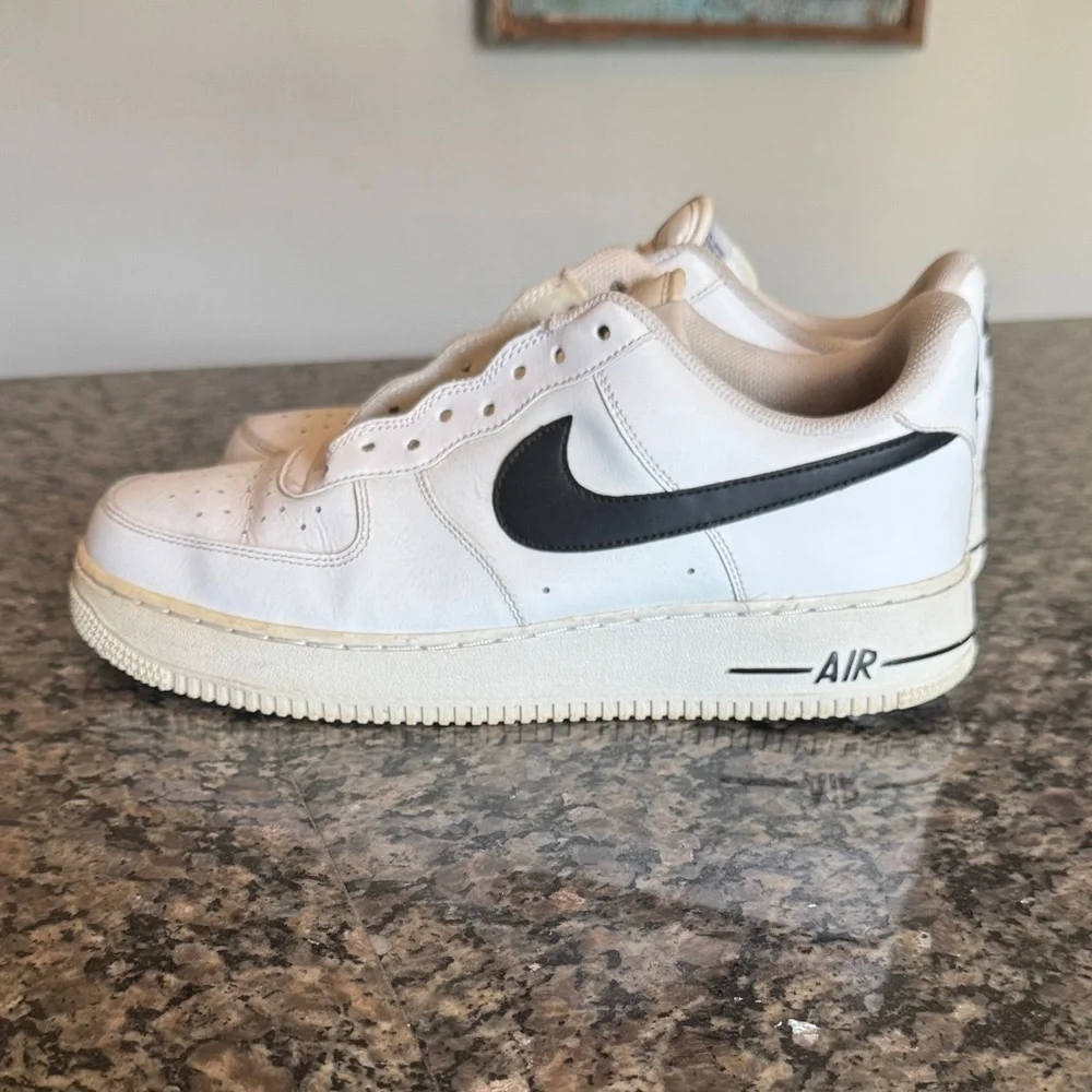 Nike Men's White and Black Air Force one Sneakers 9